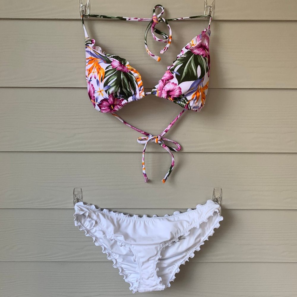 Floral Triangle Bikini Top
